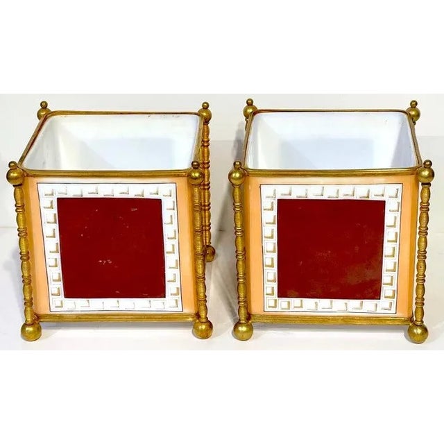 19th C. French Opaline & Gilt Bronze Aesthetic ' Fairy' Motif Cachepots - a Pair For Sale In West Palm - Image 6 of 11