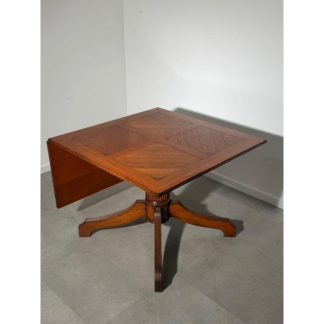 Antique Oak Dining Table with Extendable Leaf For Sale - Image 5 of 7