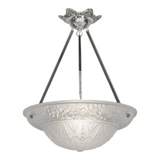 1920s French Art Deco Pendant Light by Petitot France For Sale
