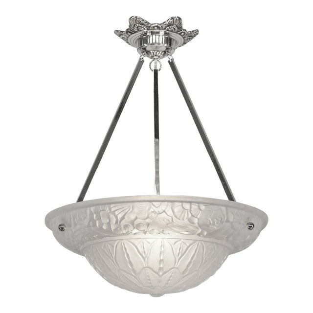 French Art Deco Pendant Light by Petitot 1920s France For Sale