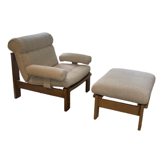 Set of Armchair and Otoman from Rolf Benz, Germany, 1980s For Sale