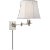 Triple Swing Arm Wall Lamp in Polished Nickel with Linen Shade Height: 13" Extension: 18.5" Backplate: 3.5" x 4.5"...