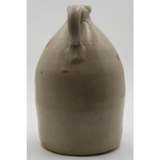 Traditional N. Clark Jr. 2 Gallon Blue Stoneware Jug W. Handle For Sale - Image 3 of 12