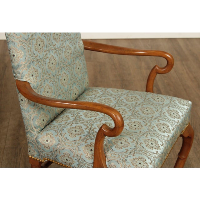 1970s Baker Queen Anne Style Shepherd's Crook Armchairs - A Pair For Sale - Image 11 of 13