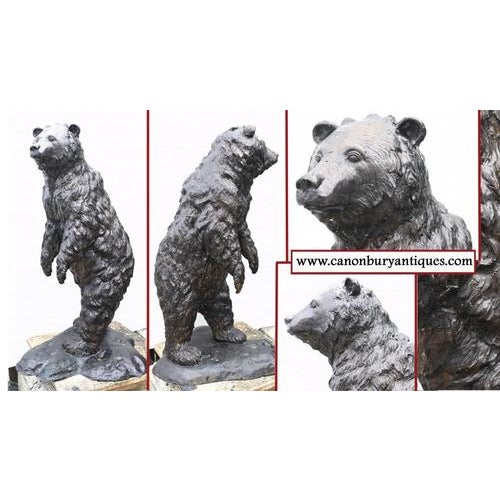 Large American Bronze Bear Garden Statue For Sale - Image 11 of 11