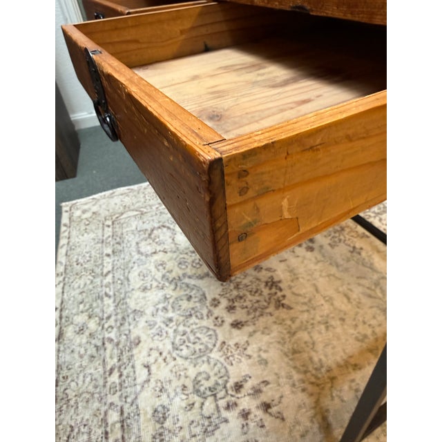 Wood Rustic Writing Desk, Vintage For Sale - Image 7 of 12