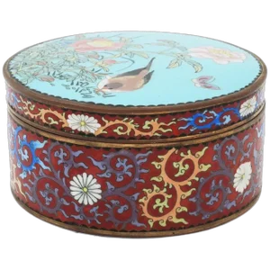 Late 19th Century Antique Japanese Meiji Cloisonne Enamel Trinket Box