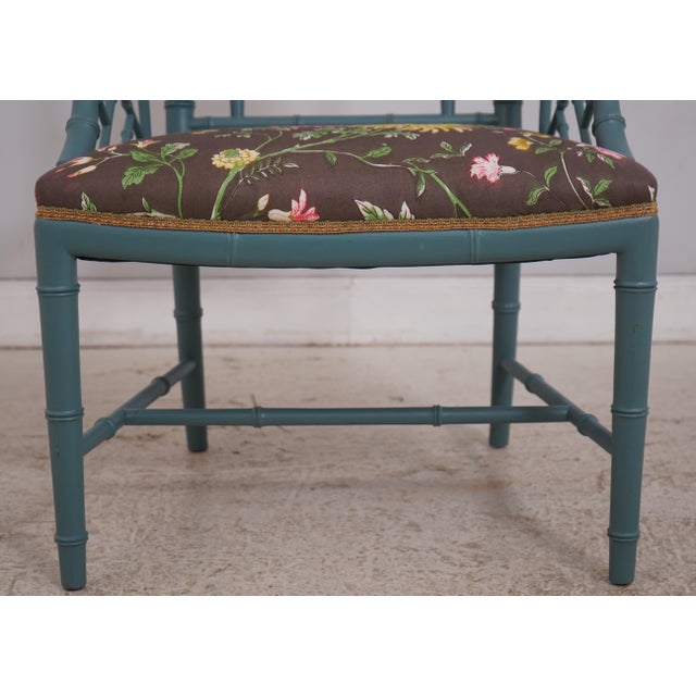 1970s Beacon Hill Bamboo Form Chair & Ottoman For Sale - Image 5 of 18
