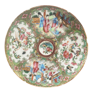19th Century Chinese Export Porcelain Rose Medallion Plate 8"