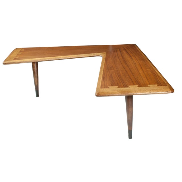 Lane Furniture 1950s Classic Mid-Century Modern Walnut Dovetail Lane Acclaim Boomerang Coffee Table For Sale - Image 4 of 18