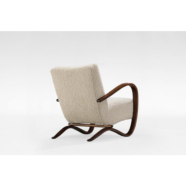 Art Deco Sheepskin H-269 Lounge Chair by Jindrich Halabala for Thonet, 1930s For Sale - Image 3 of 7