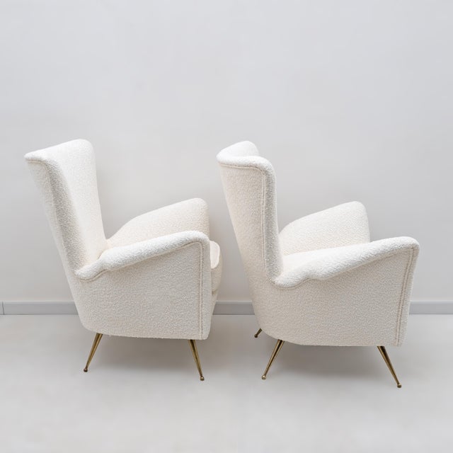 Mid-Century Modern Art Deco Italian Lounge Armchairs attributed to Gio Ponti, 1950s, Set of 2 For Sale - Image 3 of 15