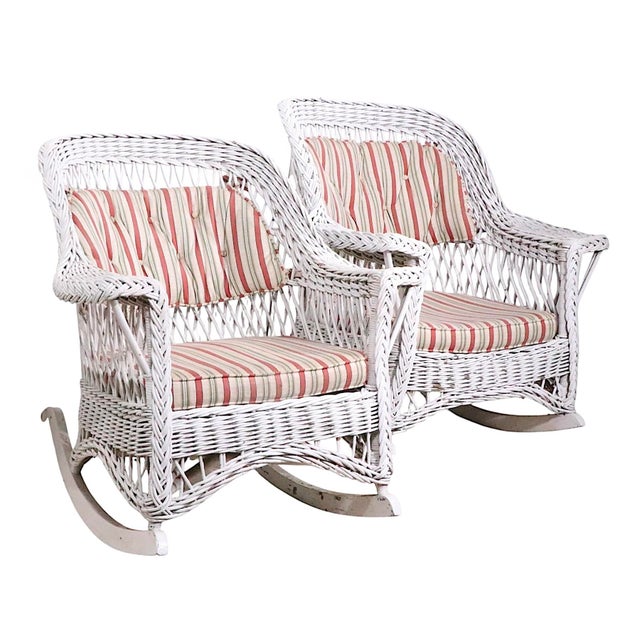 White Two Vintage Bar Harbor Rocking Chairs For Sale - Image 8 of 18