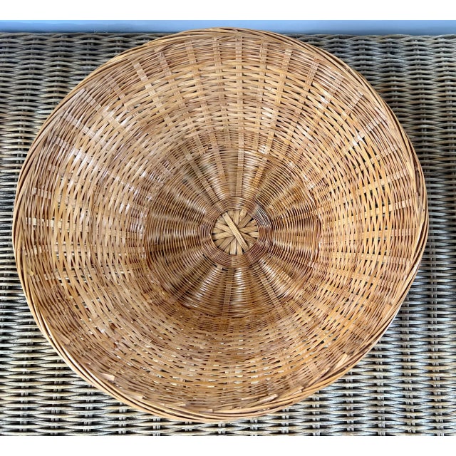 Chinese Natural Woven Wicker Rattan Bowl For Sale - Image 4 of 6