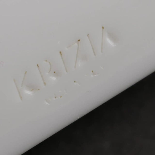 Contemporary Krizia White Resin Lucite Cuff Bangle Bracelet with Cabochons For Sale - Image 3 of 13