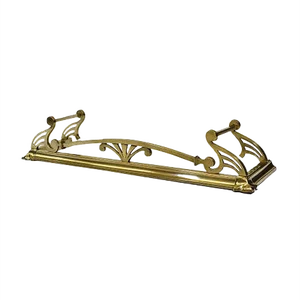 Antique Edwardian Brass Fireplace Fender, 1900s