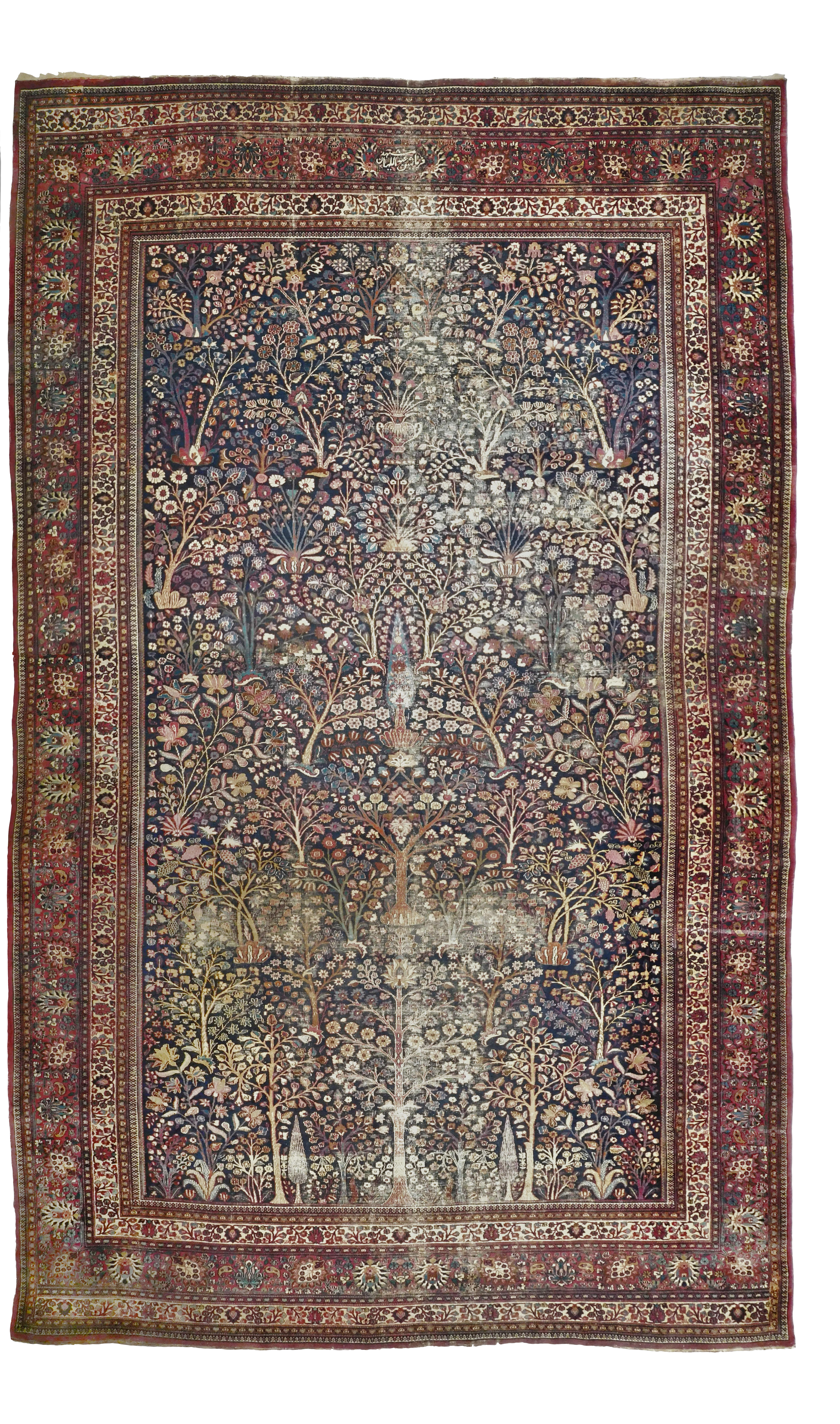 Distressed Antique Hand Made Persian Rug. 12'x 20' For Sale