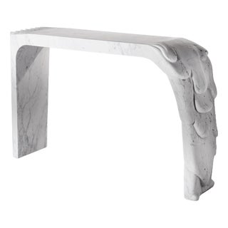Carrara Marble Evolution Sculptural Console by Atelier Terrai For Sale