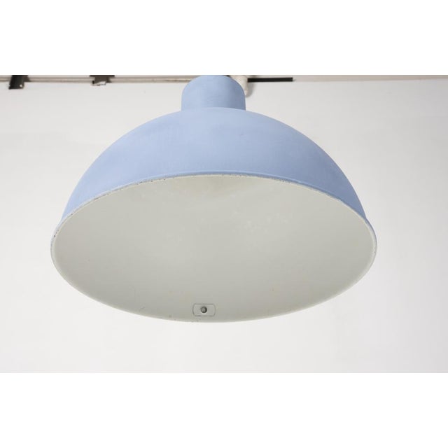 1970s 1970's Danish Domed Baby Blue Ceiling Pendant For Sale - Image 5 of 9