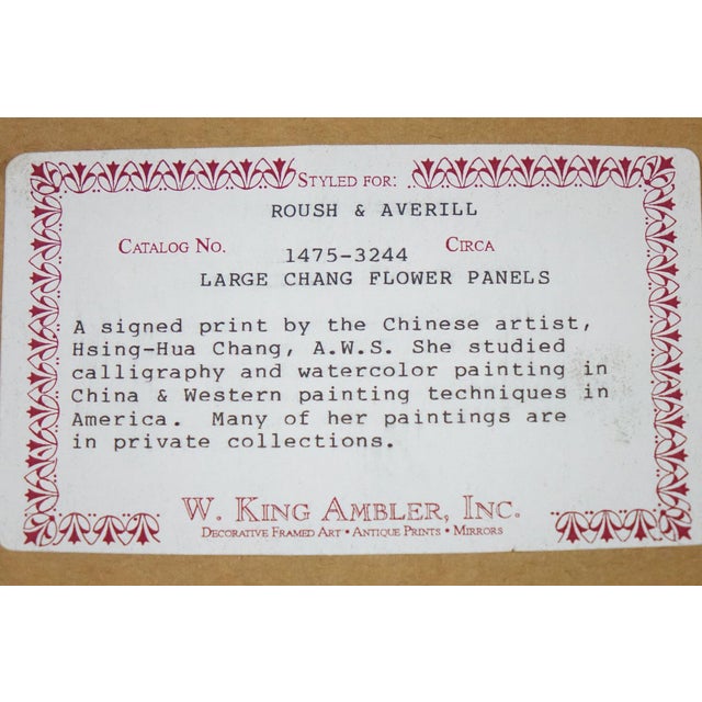 Late 20th Century Large Chang Flower Panel Signed Print For Sale - Image 6 of 7