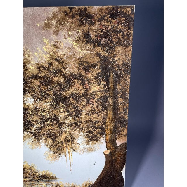 1970s Chester Lewis Perez Textured Impasto Textured Oil Painting Cypress Tree Swamp 20x24 For Sale - Image 5 of 13