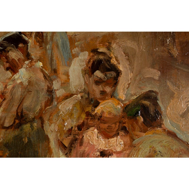 Cesare Ciani, Village Market Scene, Oil Painting For Sale - Image 7 of 17