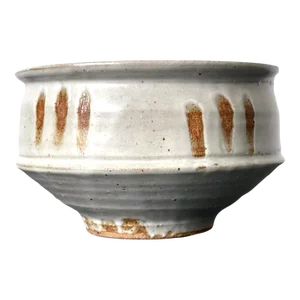 Large Ceramic Stoneware Bowl in Shino Style by Warren Mackenzie