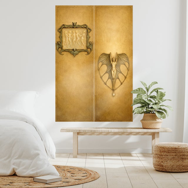Large Art Nouveau Jewelry Study "The Aureate Oracle" – 40" X 60" Fine Art Print on Brushed Metal For Sale - Image 4 of 12
