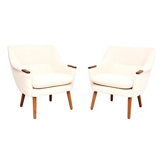 Vintage Danish Teak Lounge Chairs by Hans J. Wegner, 1960s, Set of 2 For Sale