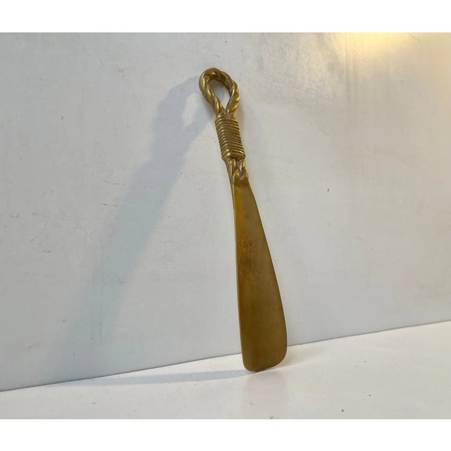 Art Deco Brass Shoe Horn with Draped Details, 1930s For Sale - Image 6 of 6
