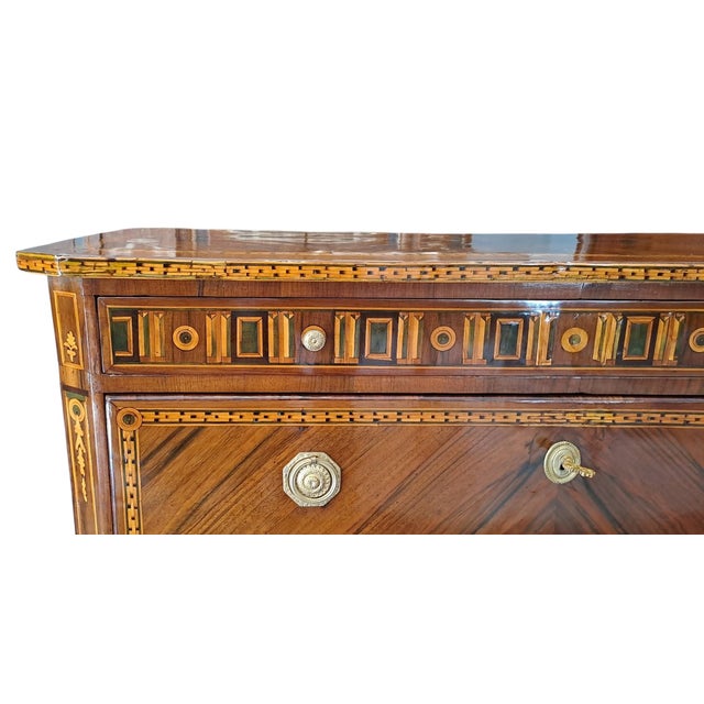 Louis XVI Inlaid Chest of Drawers in Walnut For Sale - Image 10 of 12