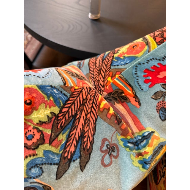 2020s Ian Sanderson Popinjay Printed Velvet Pillows, Set of Three For Sale - Image 5 of 12