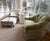 Wood Custom Tufted Scalamandre Light Blue Floral Lounge Chair and Ottoman For Sale - Image 7 of 18