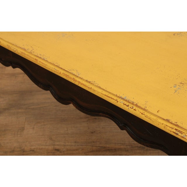 Yellow Habersham French Country Style Distressed Painted Coffee Table For Sale - Image 8 of 13