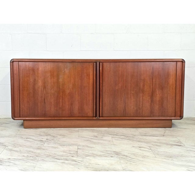 Mid-Century Modern 1960s Danish Teak Tambour Door Credenza by Kibaek Møbelfabrik For Sale - Image 3 of 11