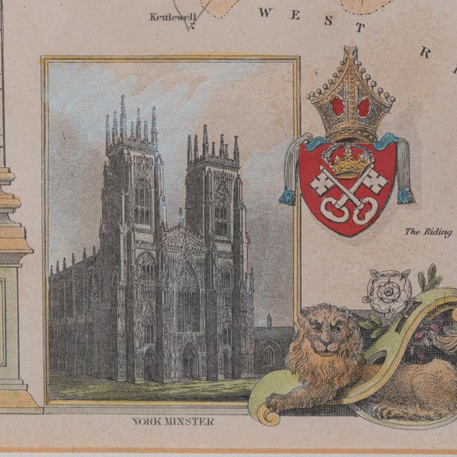 1860's Antique North Yorkshire Map For Sale - Image 9 of 12