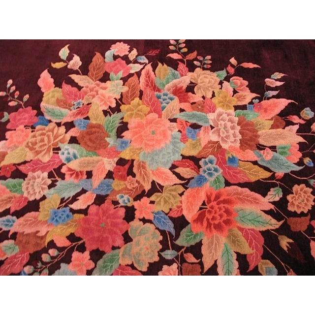 1920s Chinese Art Deco Carpet by Nichols Workshop With Burgundy background ( 9' x 12' - 275 x 365 )