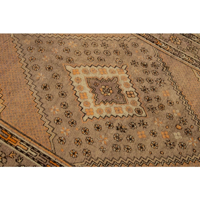 Antique Khotan Handmade Tan Medallion Wool Rug For Sale In New York - Image 6 of 10