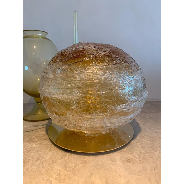 Gold Primordiale Table Lamp with Amber Murano Glass Sphere from Venini, 2011 For Sale - Image 8 of 11