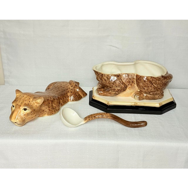 Vintage Palm Beach Regency Raymond Waites "Empire" Leopard Tureen - Maximalist Jungle Chic For Sale - Image 9 of 12