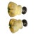 Vintage Murano Mazzega Shades on Vintage Brass Flush Mount Fixtures - a Pair For Sale