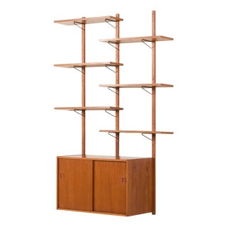 Scandinavian Teak Sheving Unit, Denmark, 1970s For Sale