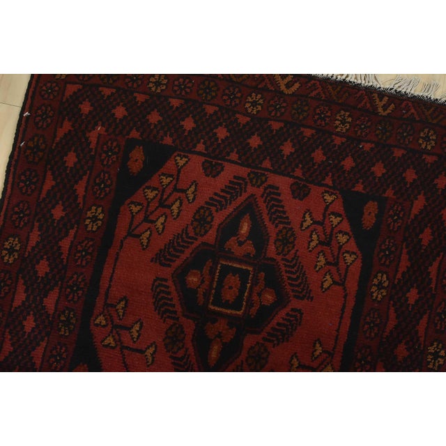 Turkmen Rug 2’7” X 4’2” Red Wool Tribal Hand-Knotted Oriental Carpet For Sale In Philadelphia - Image 6 of 10