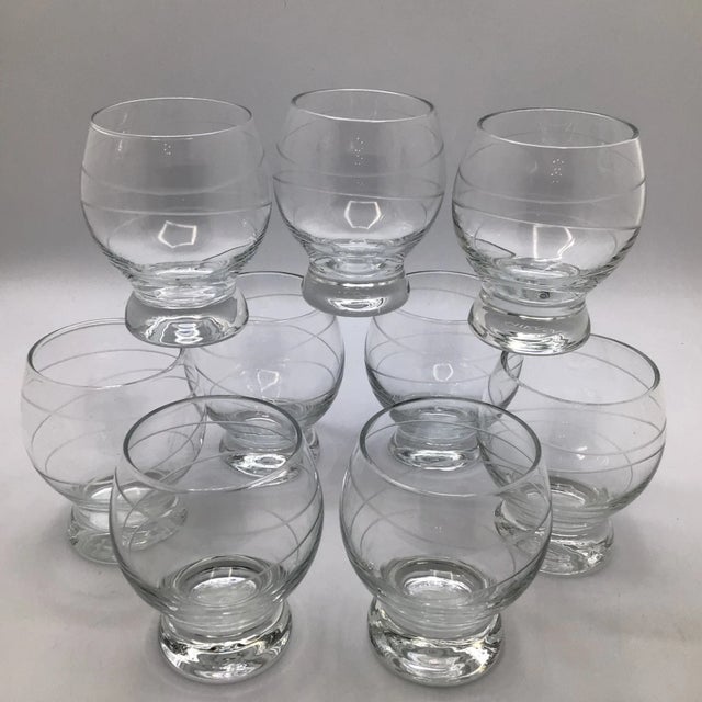 Mikasa Circle Etched Balloon Cocktail Glasses-Set of 9 For Sale - Image 12 of 12