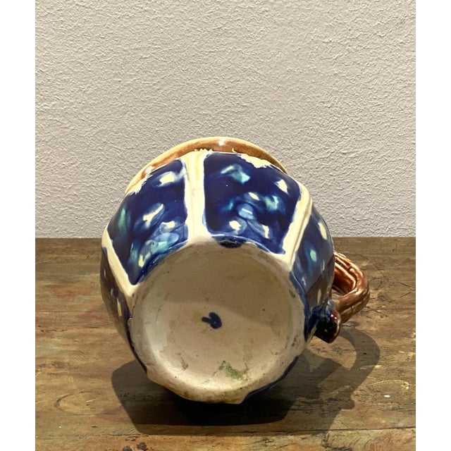 19th Century Majolica Pitcher With Grape Vine, England Circa 19th Century For Sale - Image 5 of 6