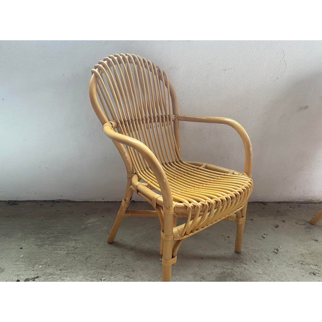 Set of Vintage Armchairs in Bamboo & Rattan, 1960s For Sale - Image 11 of 14