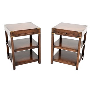 Vintage Military Campaign Style Side Tables, 1930, Set of 2 For Sale