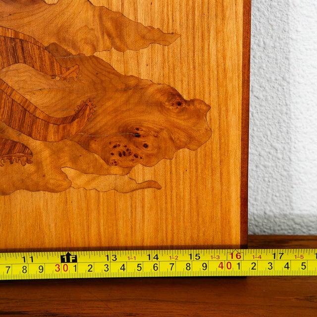 20th C. Mid Century Modern Wood Inlay Art Set of 3 Sea Creatures Mosaic Panels Denmark For Sale - Image 10 of 10