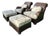 Mark Hampton for Hickory Chair Woven Lounge Chairs & Ottomans in Colefax & Fowler—Set of 2 For Sale