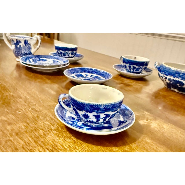 Mid 20th Century Blue Willow Childs Tea Set Dishes - 11pcs For Sale - Image 12 of 12